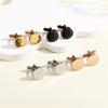 Round Stainless Steel 15Mm Mirror-Polished Men'S Cufflinks