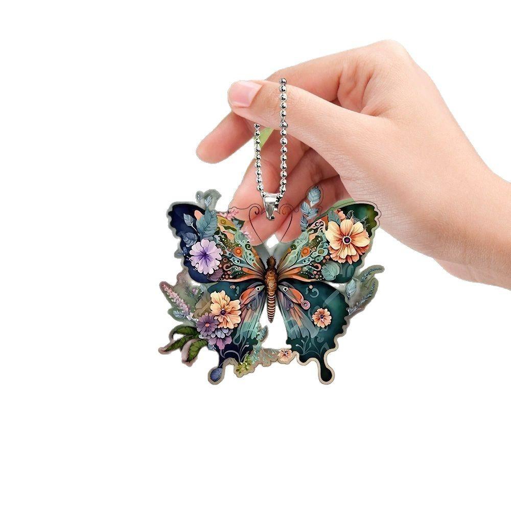 Flat Surface Acrylic Butterfly Pendant Ornament For Vehicle Decor Interior