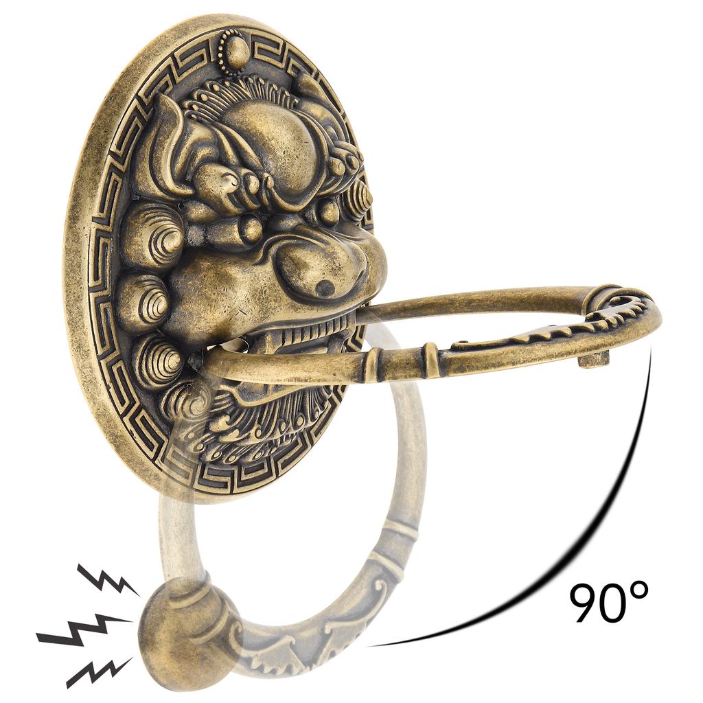 Massiver Messingklopfer, Klassischer 6,7-Zoll-Klopfer, Passend für dekorative Haustür, Mit Montageschrauben, Klopfknopf, Türbeschlag