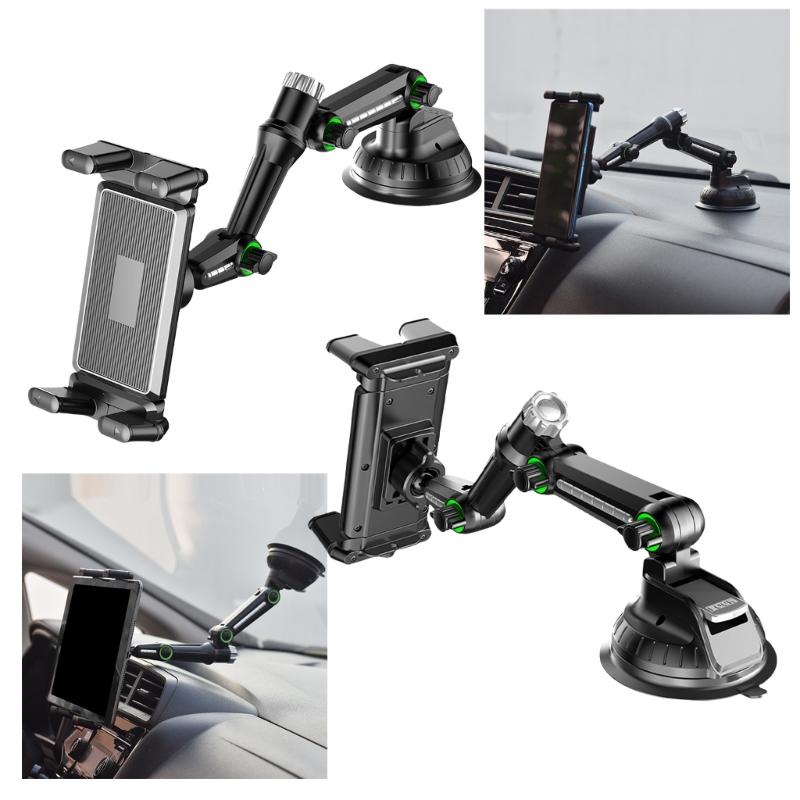 360 Degree Rotating Tablet Stand Holder  Long Arm Suction Cup for Car, Trucks with Strong Suction Grip