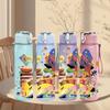 1PC Diamond Twist Abstract Graffiti Art 750ml Color Plastic Sports Water Bottle Leakproof Flip Straw Lid Suitable for Sports Office Home Use