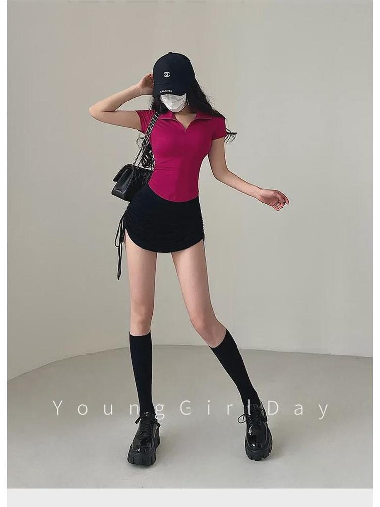 Women’s 2024 Summer Slim-Fit Zipper Polo Top