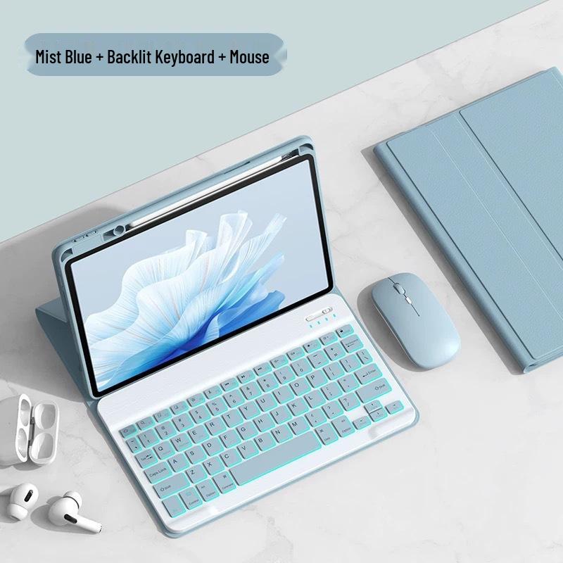 iPad A16 11-inch Protective Case with Wireless Backlit Bluetooth Keyboard & Pen Slot for 10.9 Gen