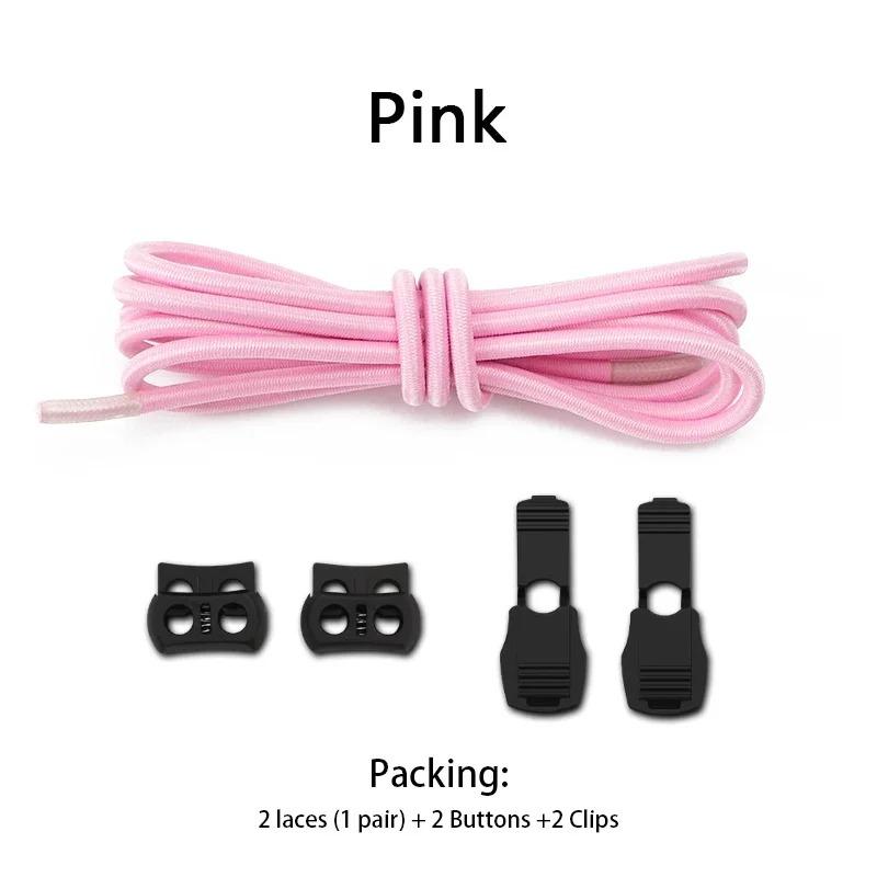 1 Pair Lock Shoelaces Elastic Sneakers Laces Without Ties Adult Kids Tennis Round Shoelaces Rubber Bands for Shoes Accesories