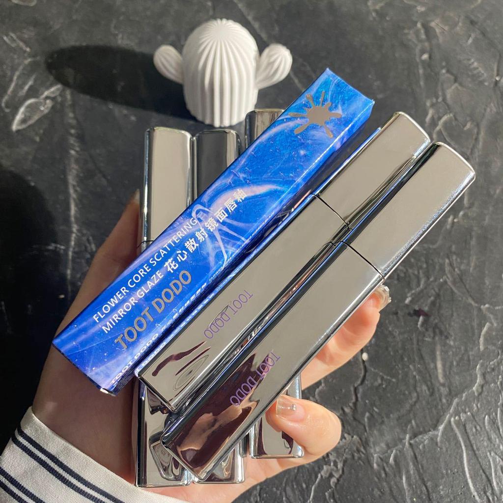 TOOT DODO Herzförmiger Wellenspiegel Lipgloss: Aufpolsternder, Feuchtigkeitsspendender, Silberner Lippenstift für Frauen