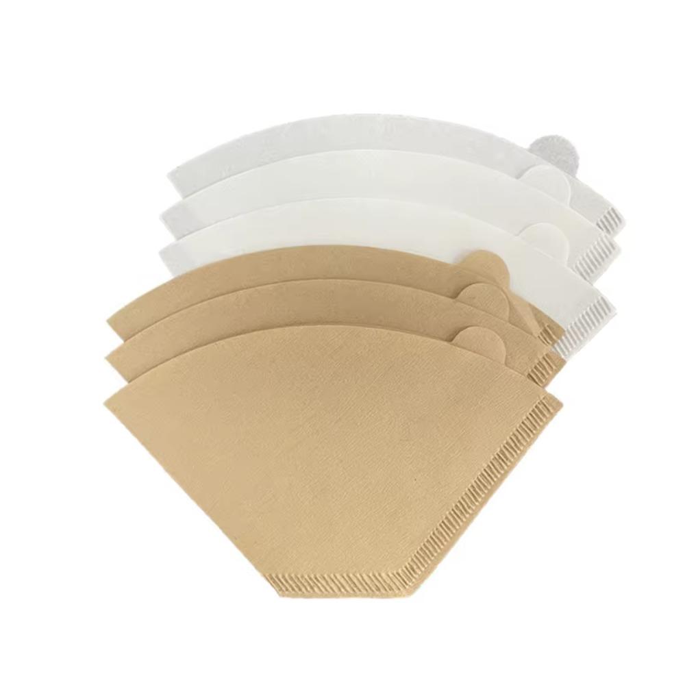 100 Pcs with Handle Cone Coffee Filter Paper Disposable Coffee Dripper Coffee Maker Paper  Travel