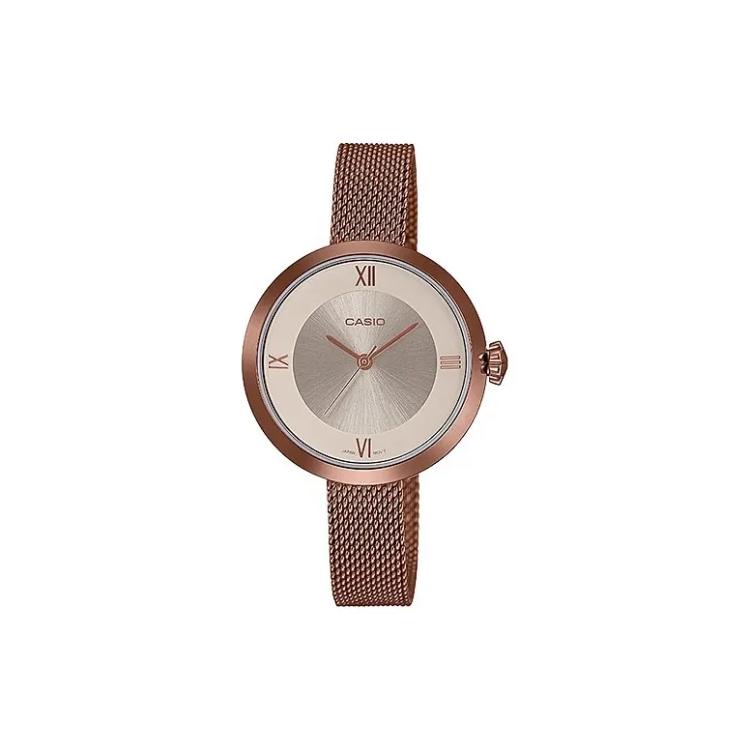 CASIO Women s Standard Series Coffee Watch LTP-E154MR-9A LTP-E154MR-9A Rose Gold Strap