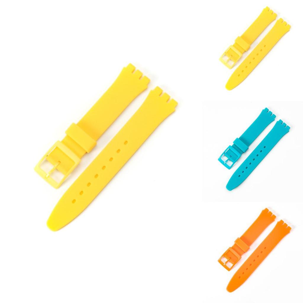 Vysoce kvalitní silikonový řemínek k hodinkám pro Swatch, k dispozici více barev 16mm 17mm 19mm 20mm