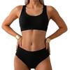 Women S Solid Color Split Swimsuit Beach Bikini Set