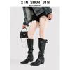 Pointed Big Tube Heap Boots Retro Western Cowboy Boots Thick Heel Hot Girl Fashion Sense Long Boots Women