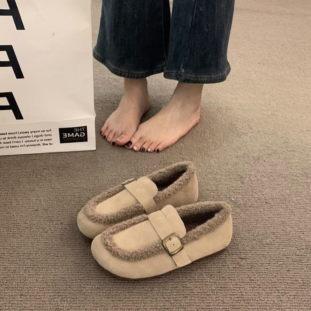 Retro sametové obrovské pohodlné a dobře vypadající dámské nové boty Mao Mao na podzim a zimu 2025 s měkkou podrážkou a teplými sněhovými bavlněnými botami