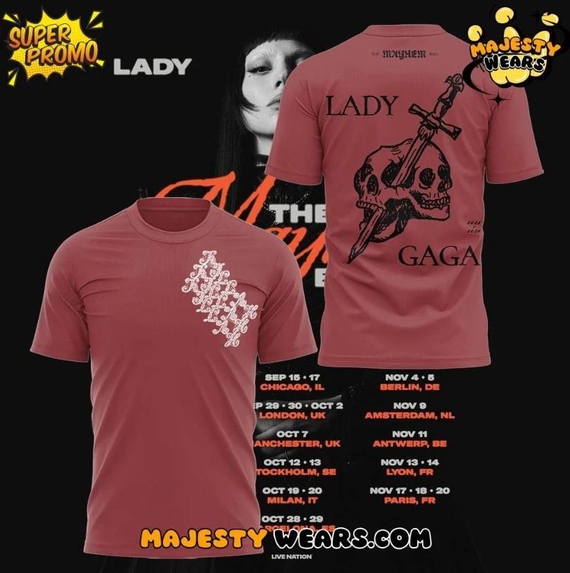 Lady Gaga Themayhemball Tour 2026 Special 3D T-Shirt PP3D089 XXXXL