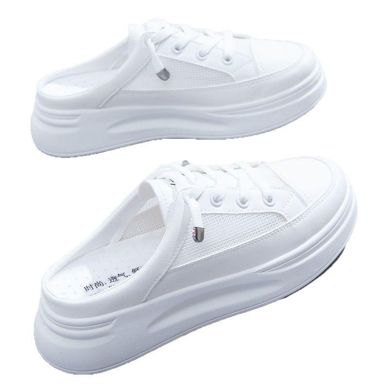 Little white shoes women's 2025 new summer versatile one-pedal outer wear fashionable, comfortable and wear-resistant niche women's shoes
