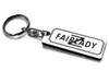 A-423-2 Fairlady Z Silver Black Double Ring Acrylic Original Keychain