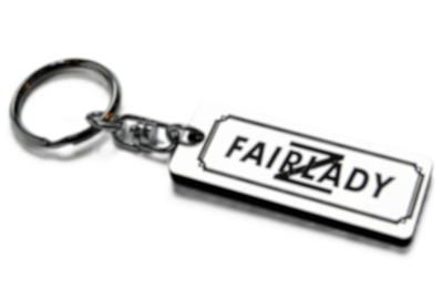 A-423-2 Fairlady Z Silver Black Double Ring Acrylic Original Keychain