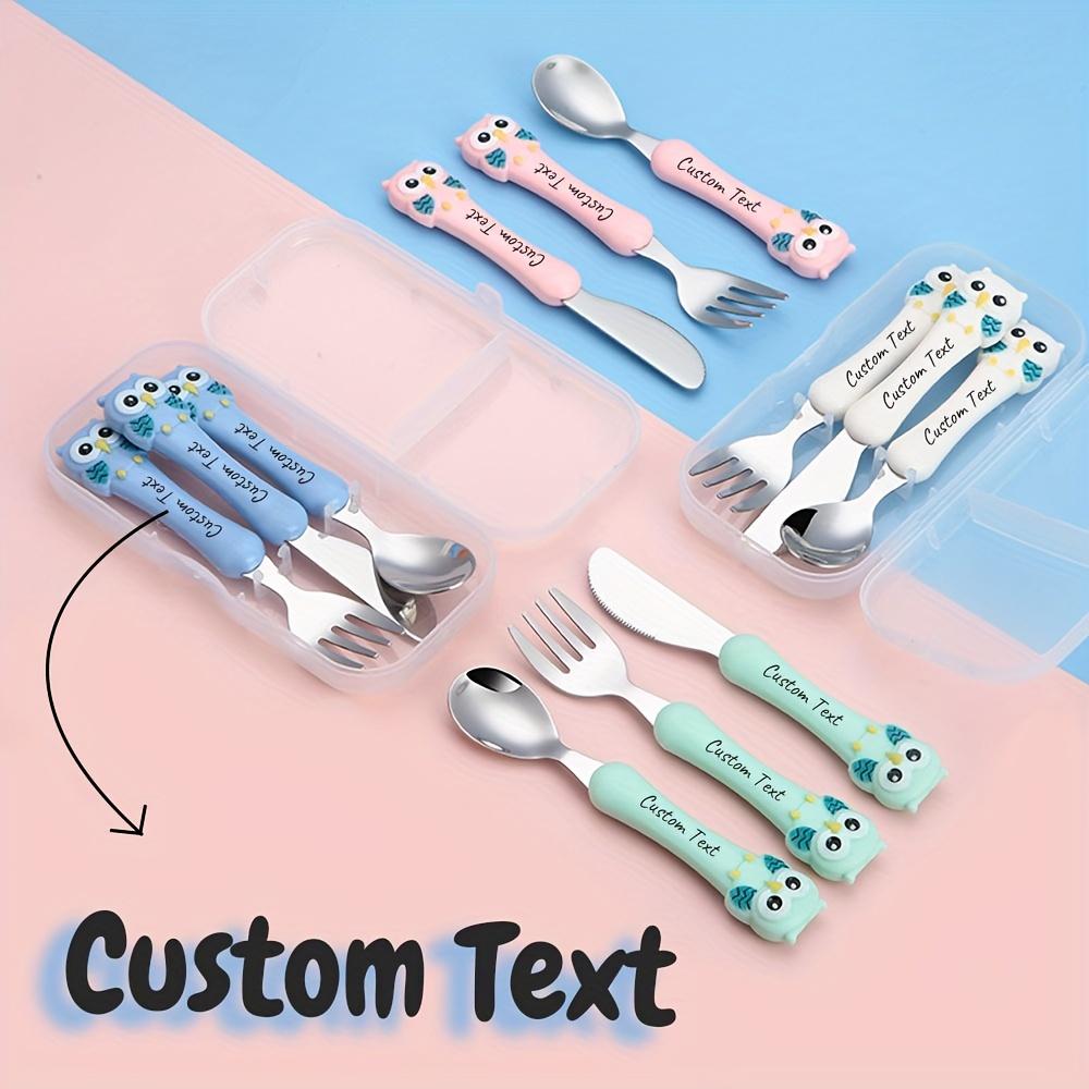 

3pcs Rectangle Shaped Stainless Steel Personalized Tableware, Including Knives, Forks, Spoons, with Gift Storage Boxes, for Lunch, Travel, Camping білий