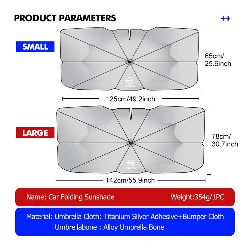 Car Sunshade Umbrella Foldable Front Window UV Protection Summer For Opel Corsa Astra H G J Insignia Vectra Zafira Meriva