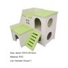Hamster Hideout House with Ladder Ventilated Design Double Layers Hedgehog Chinchilla Villa Living Hut Pet Supplies