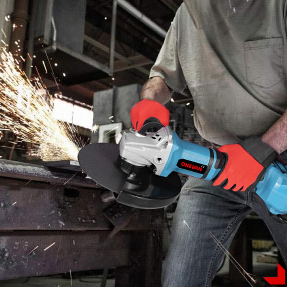 ONEVAN 180MM Brushless Electric Angle Grinder Variable Speed M14 Cutting Machine Woodworking Tool for Makita 18v Battery Pin
