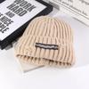 Autumn and Winter Woolen Hats for Women  Letter Cloth Labels  Small Knitted Hats for Couples Versatile Ear Protection, Warm Pullover Cold Hats for Men