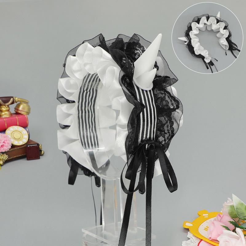 Gothic devil horn headgear Lolita dragon horn hair accessories Sick and delicate dragon horn headband