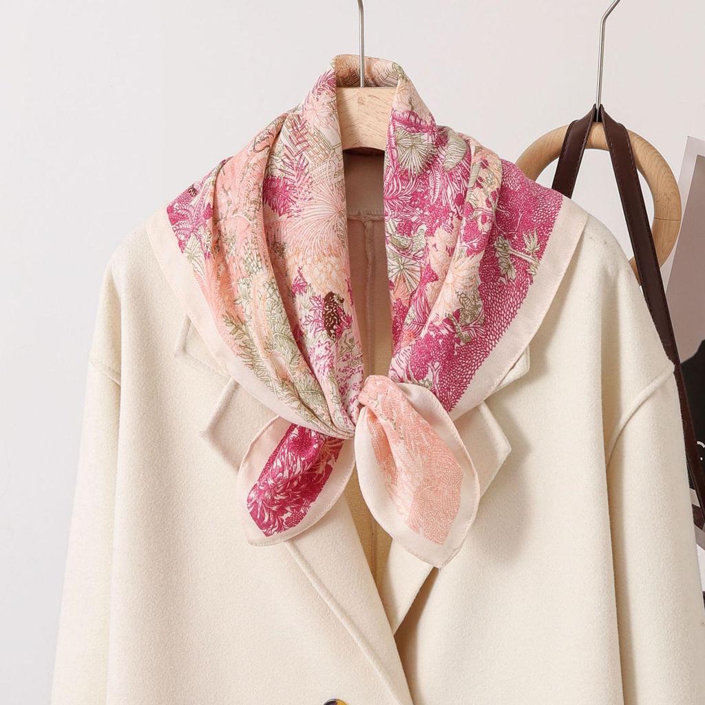 Paisley Patchwork Cotton & Linen Square Scarf for Women - Silk Neck Tie for Shirts, Suits & Waist - Spring/Summer Fashion Accessory