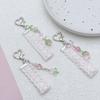 Strawberry Beaded Phone Accessory Unique Pink Lace Ribbon Beaded Phone Tassels with Strawberry and Pendant