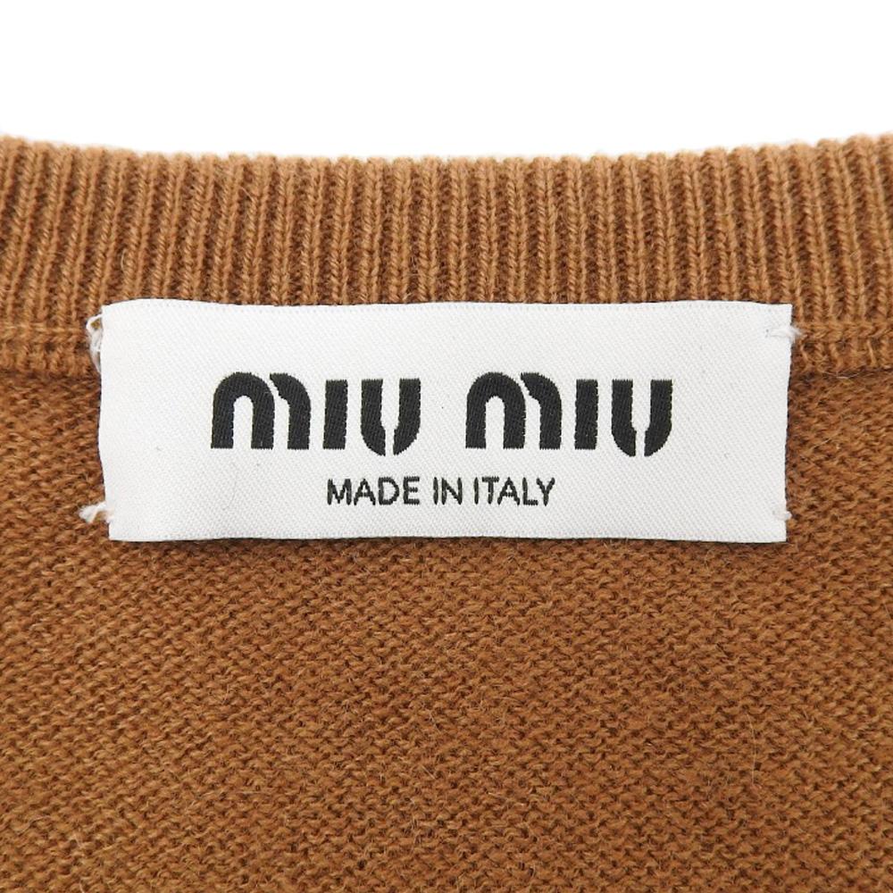 MIUMIU Excellent condition cashmere knit vest, brown, size 36, MMV042, made in 2012 Best 36 BrownUsed