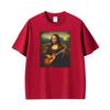 Mona Lisa Playing Electric Guitar Renaissance Art Rock Tee Shirt Unisex Unisex Fashion Aesthetic T Shirt Hot Sale Streetwear Tshirt