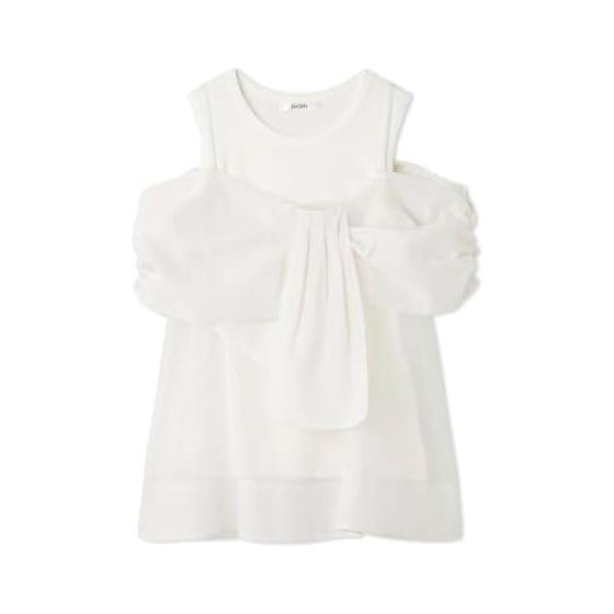 [Sneider] Design Blouse Set Sleeveless Cut and Sew SWCT254248 Women s WHT Free Size