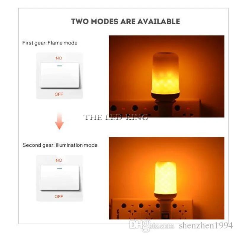 E14 E27 B22 Creative 4 ModesGravity Sensor Flame Lights LED Flame Effect Fire Light Bulb 9W 12W Flickering Emulation Decor Lamp