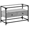 VidaXL TV Cabinet with Glass Top Sonoma Grey Engineered Wood, TV Stand, Media Cabinet, HiFi Cabinet, TV Unit, 846062