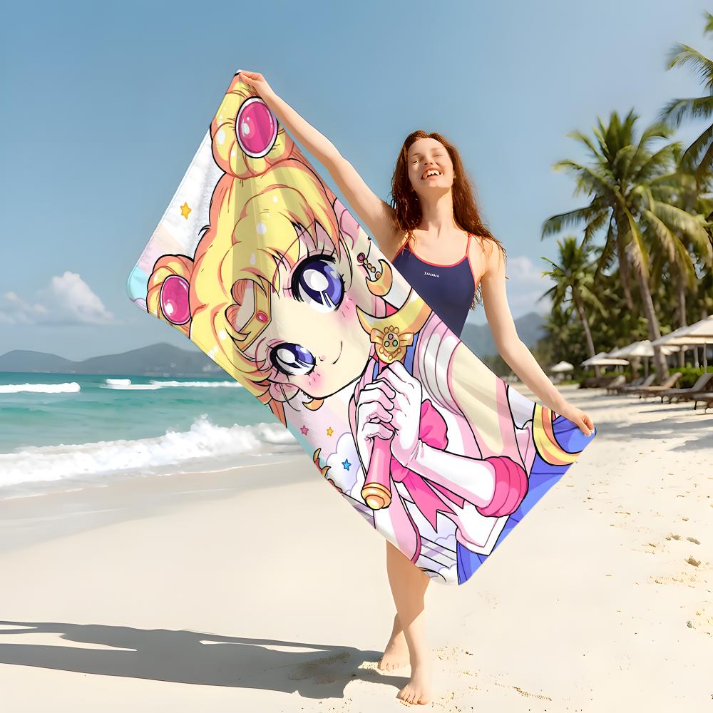 Anime S-Sailor M-Moon Towel Beach Blanket Towel  For Travel Gym Shower Luxury Lightweight Camping Pool Hot