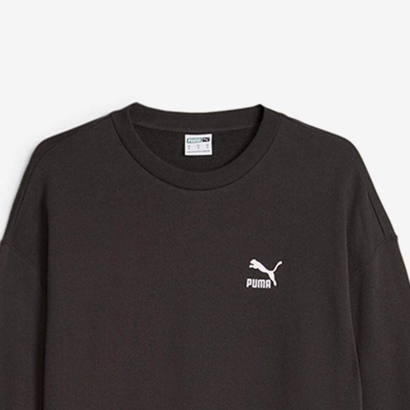 Puma Classics Letter Logo Embroidered Sports Casual Pullover Crewneck Sweatshirt Men Sweatshirt Black 623438-01