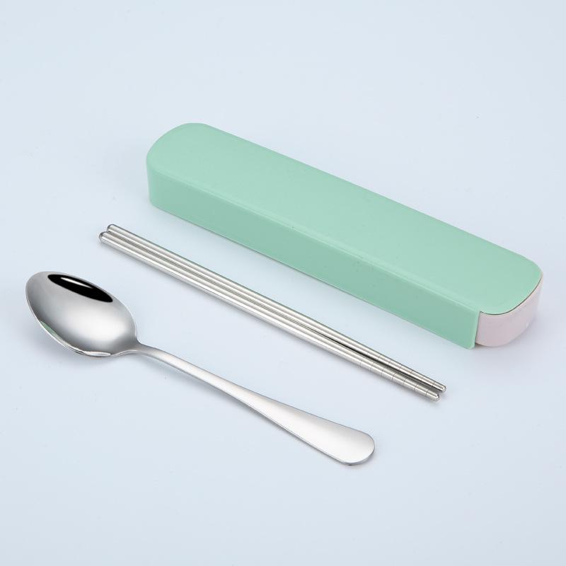 Portable Stainless Steel Cutlery Set: Spoons, Chopsticks, Knife, Fork - Three-Piece Set