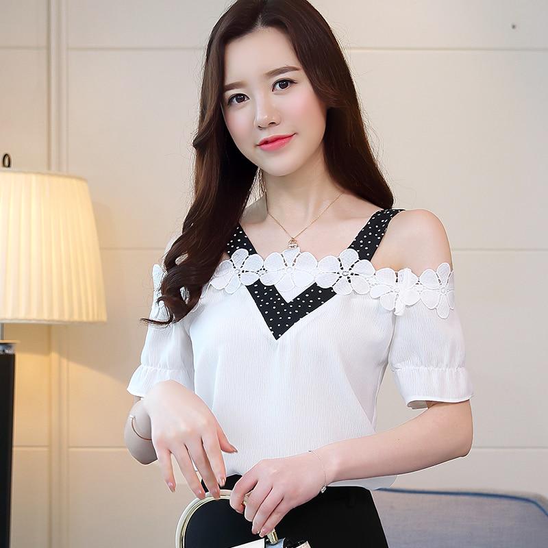 SURWENYUE Fashion Sexy Slash Neck Chiffon Shirt Blouse Summer ...