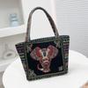 New Embroidery Work Tote Bag Student Canvas Tote Bag Medium Bag Female University Handbag Minority People