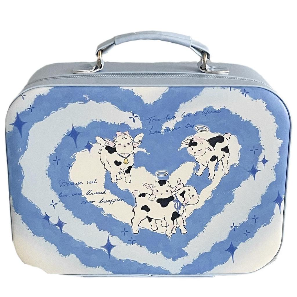 Original Angel Little Lamb Portable Makeup Case, Cute Ins Style, Large Capacity Beauty Box for Travel