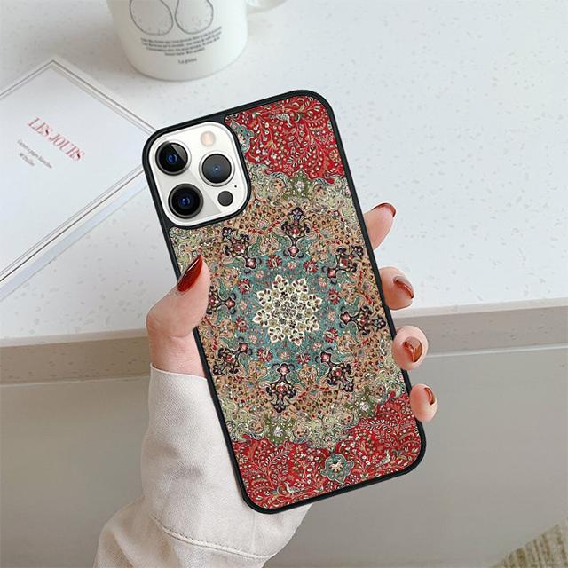 Persian Carpet Floral Pattern Phone Case For iPhone 17 Air 13 12 14 15 16  Cover For Apple Pro Max Plus Coque
