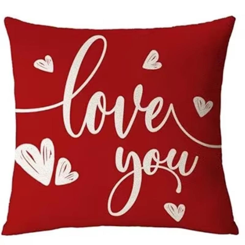 

С Днем святого Валентина Наволочка Красная Любовь Обнимающая Наволочка Свадебная годовщина Наволочка для подушки Дом Улица Диван 66x66cm