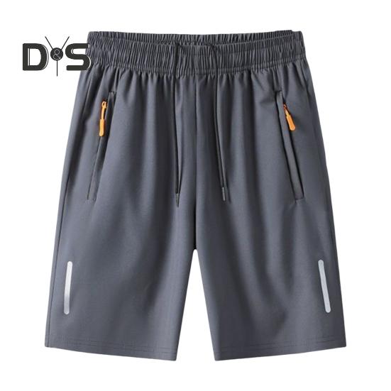 Pantaloni scurți pentru bărbați, cu talie elastică, cu talie mijlocie, cu șnur ajustabil, cu design ergonomic, pantaloni scurți casual din mătase de gheață, de culoare solidă