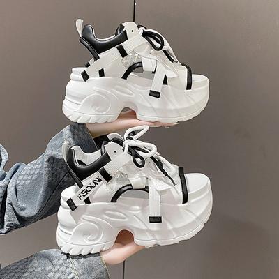 Zomer kawaii Dames Sneakers Mesh Hoge Plateau Trainers Witte Schoenen Hakken Sleehakken Sandalen Ademende Vrouw Casual Zomer Schoenen