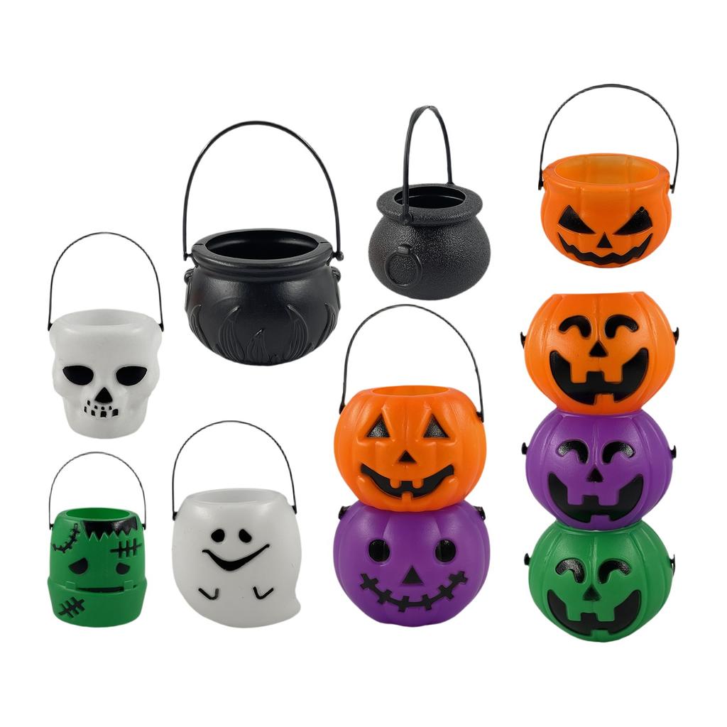 Halloween Jar, Festival Decorated Bucket, Candy Basket 11PC