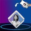 LED Heart-Shaped 3D Crystal Photo Engraving - DIY Laser Engraved White Crystal