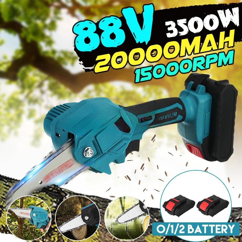 

4 дюйма 24 В Аккумуляторная электрическая цепная пила Портативная бензопила с 1 или 2 аккумуляторами для обрезки веток деревьев и резки древесины Machine