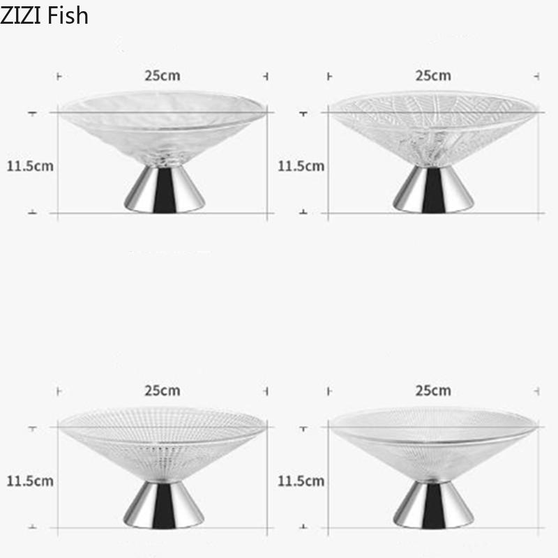 Light Luxury High Foot Glass Fruit Plate Wedding Party Snack Dessert Plate Desktop Storage Decoration Home Kitchen Tableware
