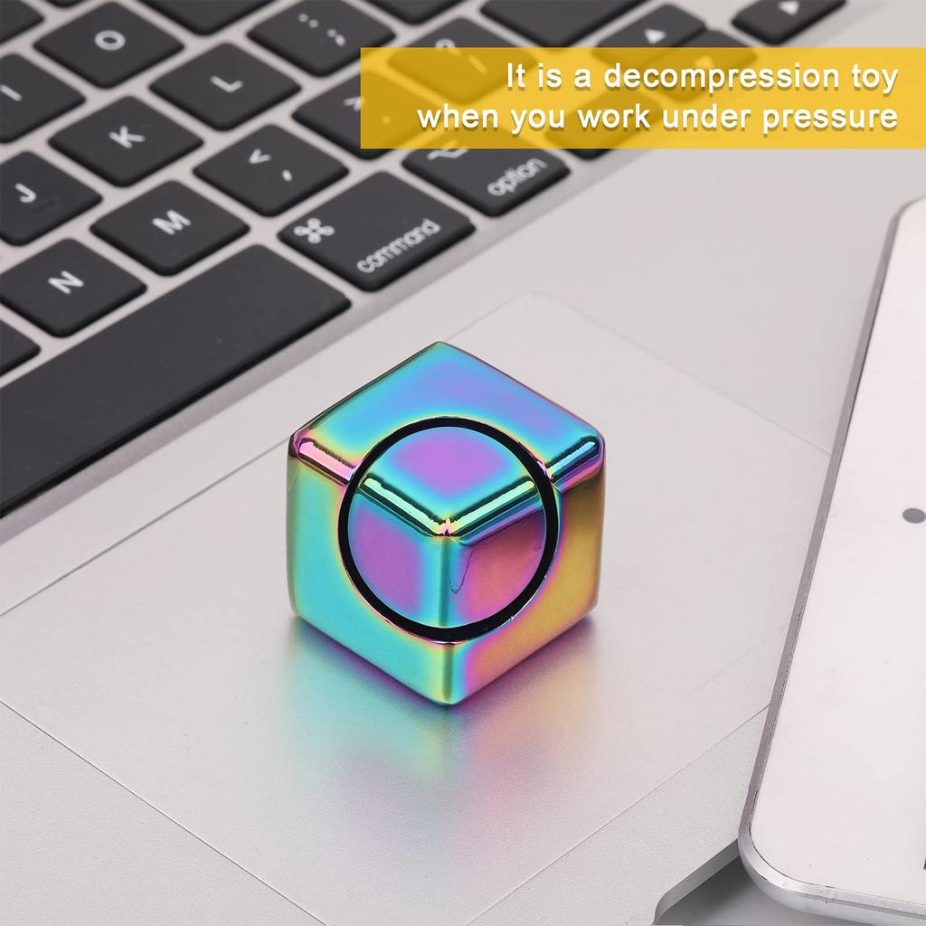 Rubik's Cube métallique coloré, gyroscope pour le bout des doigts, Rubik's Cube créatif rotatif détachable