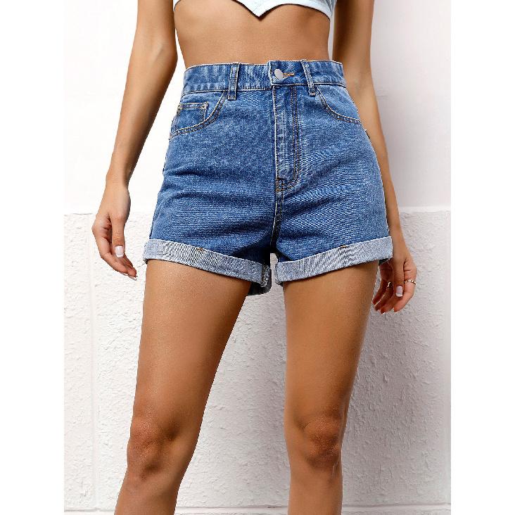 2026 Summer New Wish Women s Loose Wide-Leg Denim Shorts M темно-синий