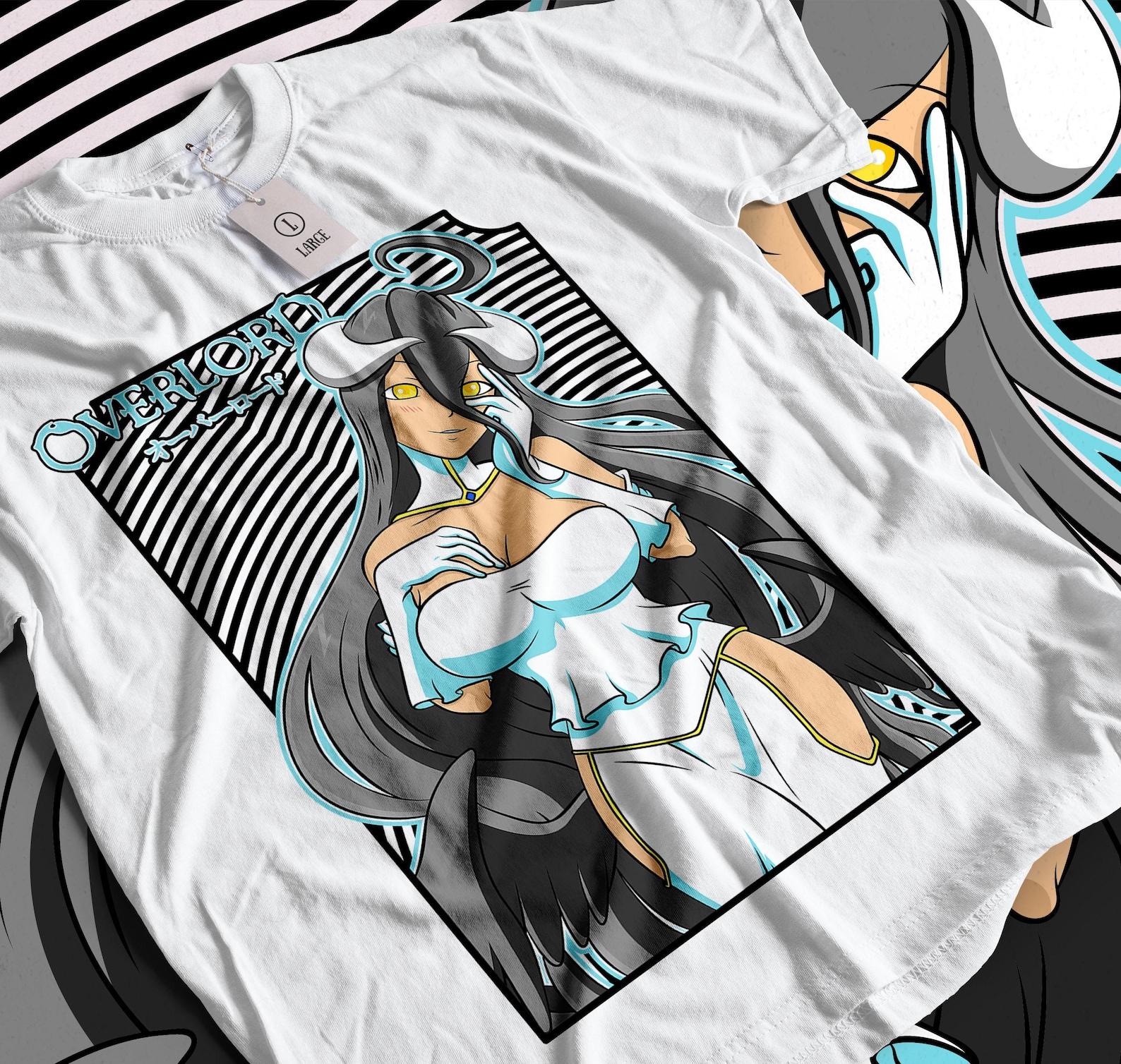 Albedo Overlord Tshirt, Anime Overlord Character, Demon Girl, Succubus, Ainz Ooal Gown, Momonga, Tomb of Nazarick, Anime Streetwear 2XL