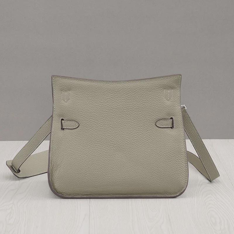Leder Platinum Lock Tasche - Rindsleder mit Lychee-Narbenmuster Schulter- & Messenger-Stil